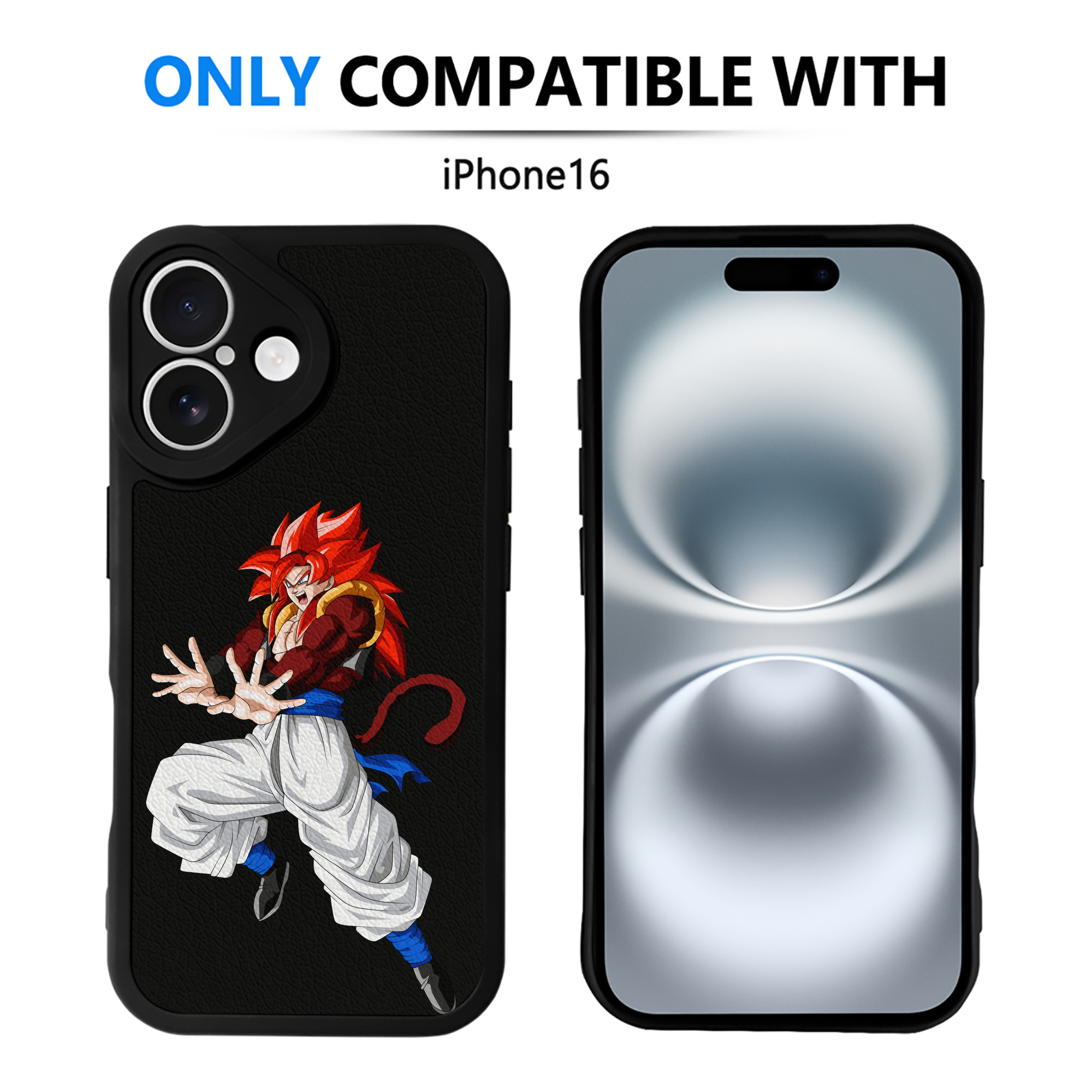（画像用） ドラゴンボール 孫悟空（そん ごくう）Son Goku カカロット DRAGON BALL Kakarotto 【iPhone 16シリーズ対応】シリコンスマホケース（レザー調） 材質：シリコン